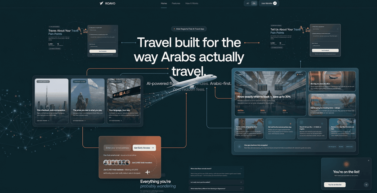 Roavo booking flow
